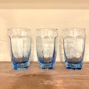 Libbey Chivalry Blue Glass Tumbler Set